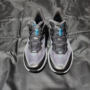 Hoka Black and Blue Athletic Shoes with Reflective Design